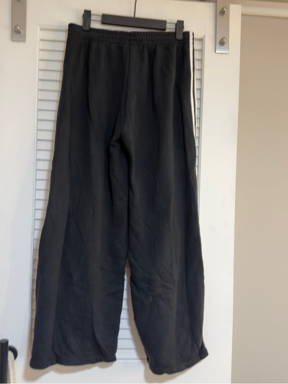 adidas Black Jogger Pants with White Side Stripes - Picture 3 of 5